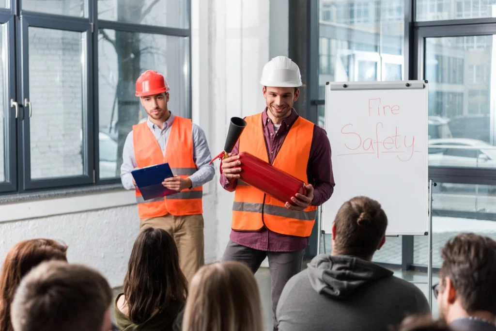 Construction_workers_participate_in_fire_safety_training _ISM Training_and_Recruitment