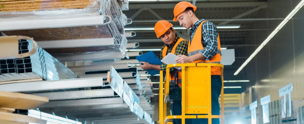 Two_workers_in_orange_safety_gear_stand_on_a_ladder _ISM Training_and_Recruitment